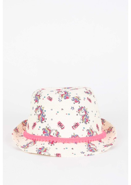 Kız Çocuk Desenli Hasır Şapka Z3596A623SM