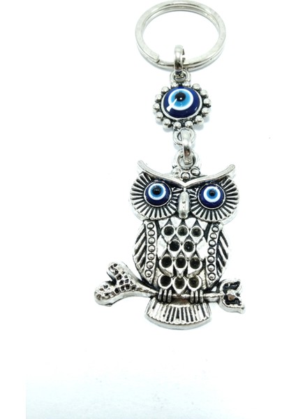 Baykuş Nazar Boncuğu Anahtarlık Metal Aksesuar