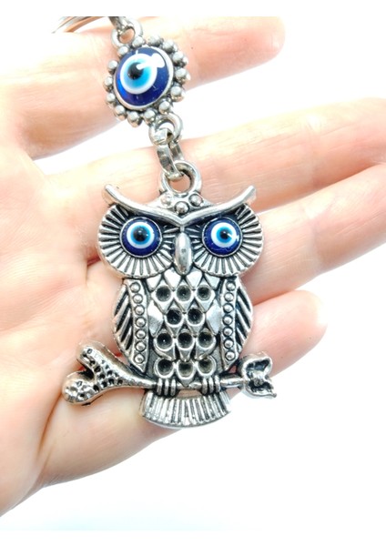 Baykuş Nazar Boncuğu Anahtarlık Metal Aksesuar indirimleri