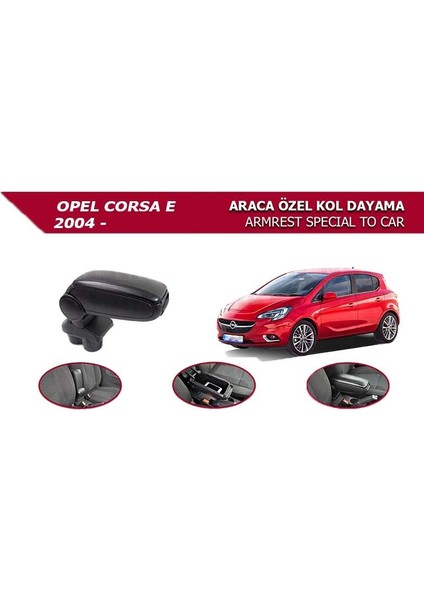 Opel Corsa E 2014- Araca Özel Kol Dayama Siyah Niken