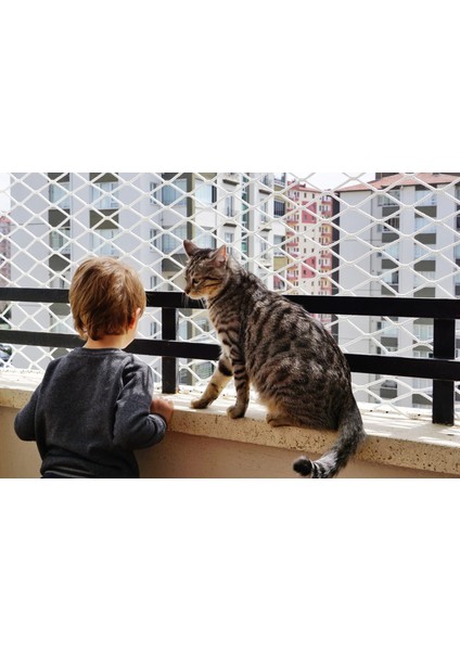Balkon Filesi 2,5X2M Çocuk Güvenlik Filesi Çocuk Koruma Filesi Güvenlik Filesi Güvenlik Ağı (Göz Aralıkları 5cm)