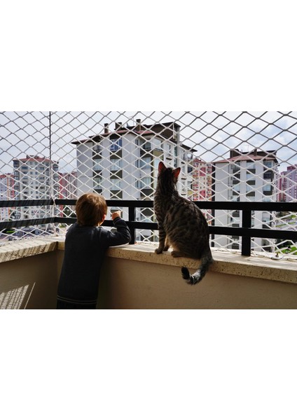 Balkon Filesi 2,5X2M Çocuk Güvenlik Filesi Çocuk Koruma Filesi Güvenlik Filesi Güvenlik Ağı (Göz Aralıkları 5cm)