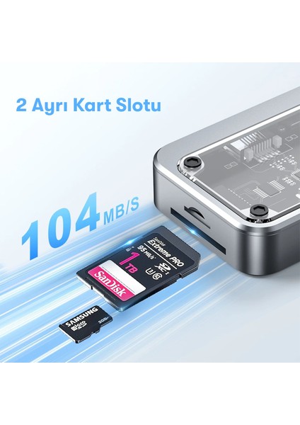 Hub 10IN1 Type-C Hub 3*usb3.0+4k HD+PD+3.5MM+SD+TF+VGA+RJ45+ Hub Adaptörü