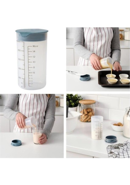 Standardmatt Shaker Mutfak Ölçü Kabı Plastik 500ML