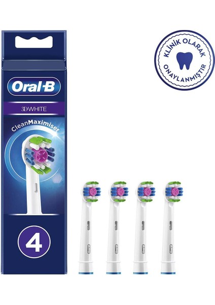 3 Boyutlu Beyazlık Şarjlı Diş Fırçası Yedek Başlığı 4'lü