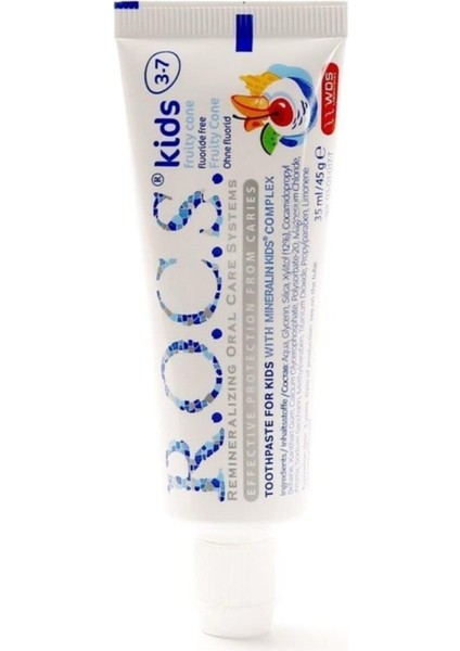 Rocs Kids Floridsiz Meyve Külahı Diş Macunu 45G (3-7 Yaş) fiyatları