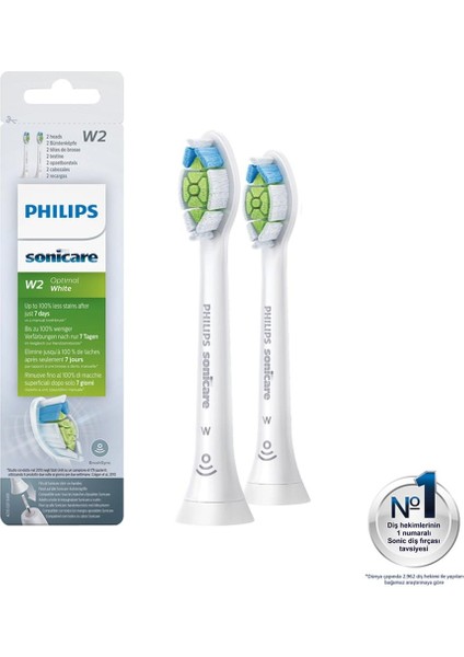 Sonicare HX6062/10 - Optimal White - Sonic Şarjlı Diş Fırçası Yedek Başlıkları - 2'li Beyaz