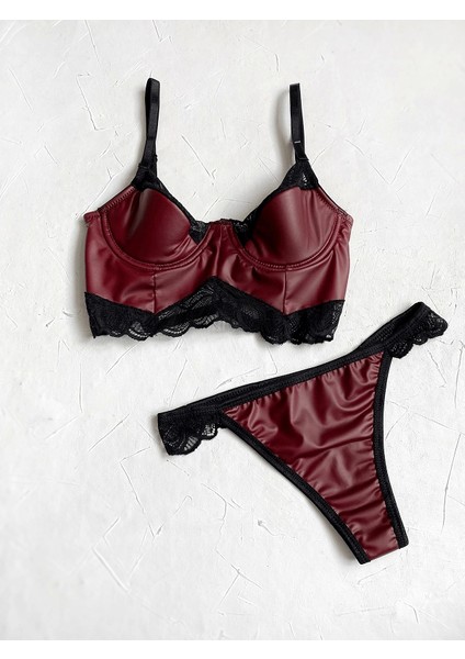 Dantel Detaylı Deri Büstiyer Takım fiyatları