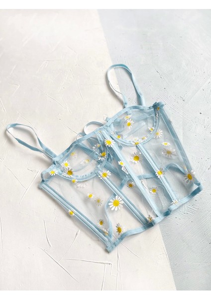 Papatya Baskılı Büstiyer