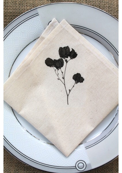 6 Adet Black Rose Doğal Keten Servis Sunum Peçetesi fiyatları