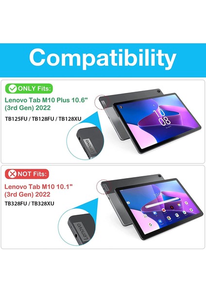 Lenovo Tab M10 Plus 3rd Gen 10.6" 2022 (TB-125F/128F) Şeffaf Silikon Kılıf + Nano Cam Ekran Koruyucu