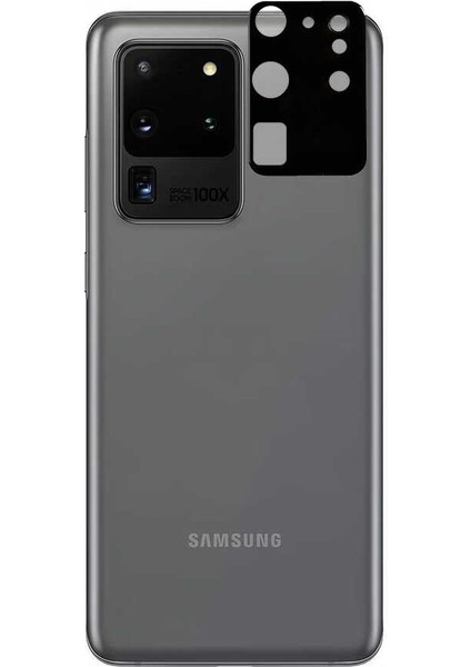 Samsung Galaxy S20 Ultra Uyumlu Kamera Lens Koruyucu Tam Kaplayan Kavisli Kamera Lens Koruyucu