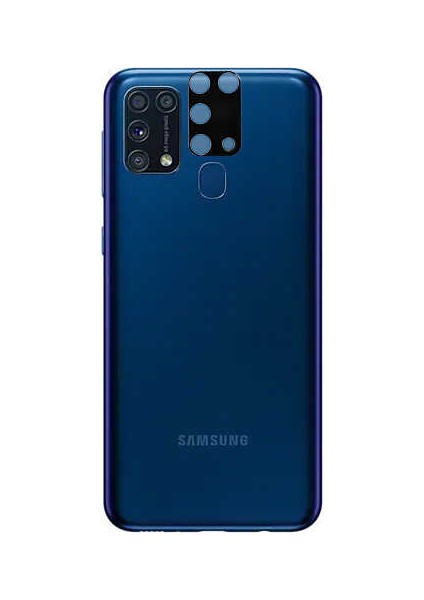 Samsung Galaxy M31 Uyumlu Kamera Lens Koruyucu Tam Kaplayan Kavisli Kamera Lens Koruyucu