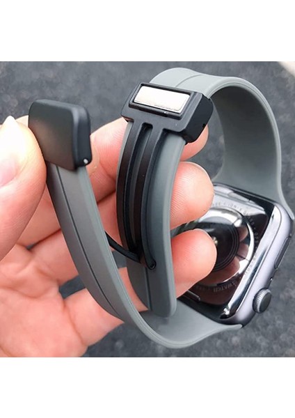 Apple Watch 3/4/5/6/7/8 42 44 45 49MM Ultra Kordon D Tokalı Magnetik Silikon Kayış modelleri