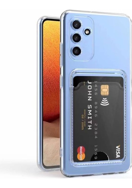 Samsung Galaxy A34 5g ile Uyumlu Kılıf Kartlıklı Kartvizitli Şeffaf Telefon Kılıfı Kapak