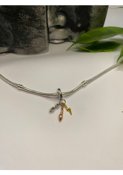 Gümüş S925 Damgalı Harry Potter Gözlük-Süpürge-Şimşek Sallantılı Charm modelleri