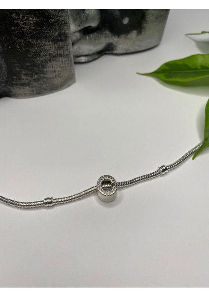 Gümüş S925 Damgalı C Harfi Zirkon Taşlı Charm modelleri