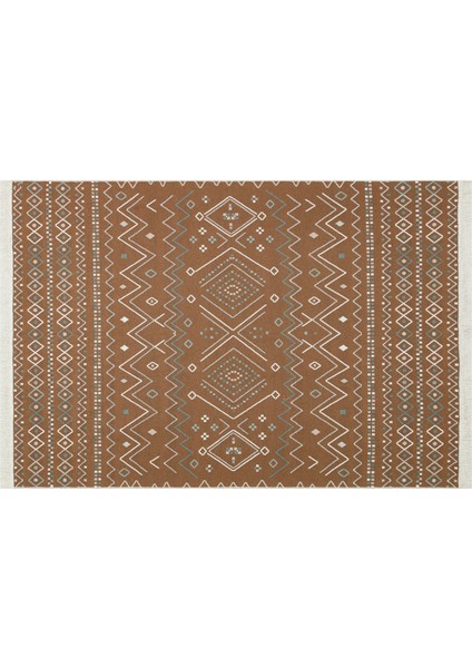 Arya Ar 05 Beıge Blue Yıkanabilir Çift Taraflı Modern Desenli Dokuma Kilim
