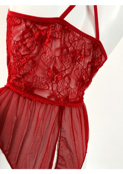 Özel Bölgesi Açık Tül Bodysuit fırsatları