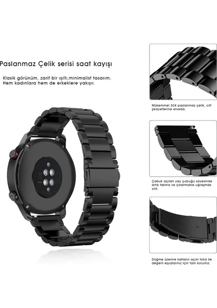 Huawei Honor Watch Magic 2 46MM Uyumlu Kordon Paslanmaz Çelik Metal Kordon Ayarlama Aparatlı fiyatları