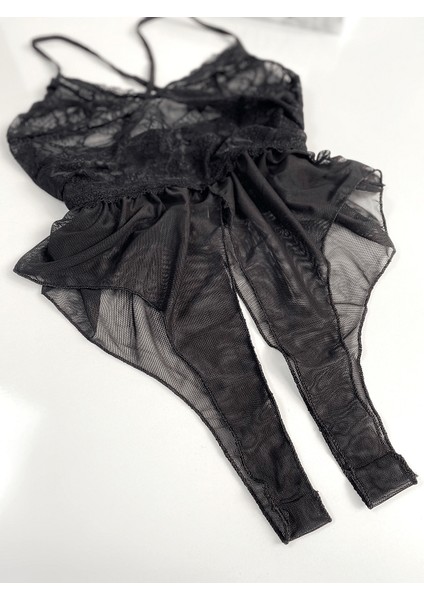 Özel Bölgesi Açık Tül Bodysuit fiyatları