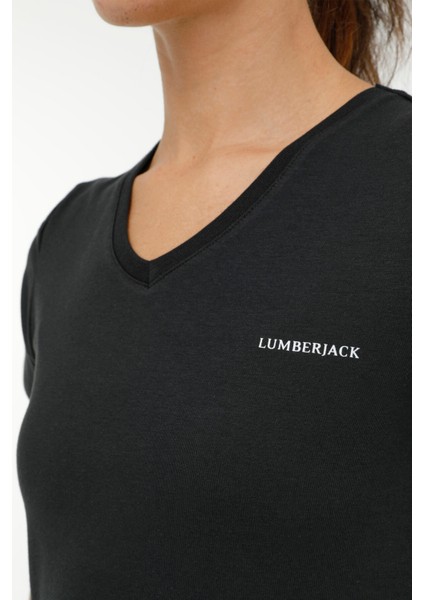 W-CT132 Basıc Modal V Nec Siyah Kadın Kısa Kol T-Shirt fırsatları