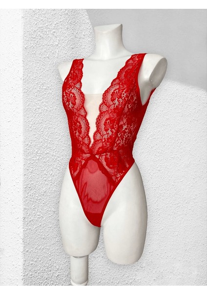 Dantelli Tül Bodysuit