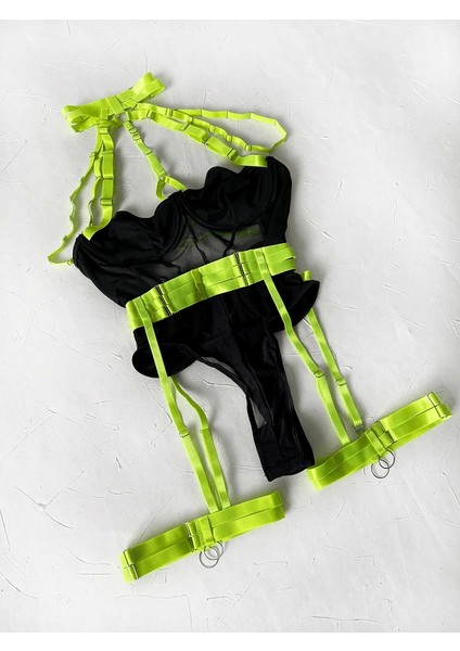 Gece İncisi Neon Detaylı Bodysuit