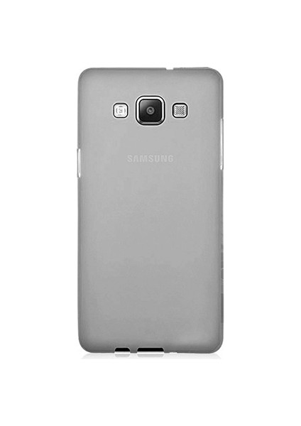 Samsung Galaxy A7 (A700) Kılıf Soft Silikon Şeffaf-Siyah Arka Kapak