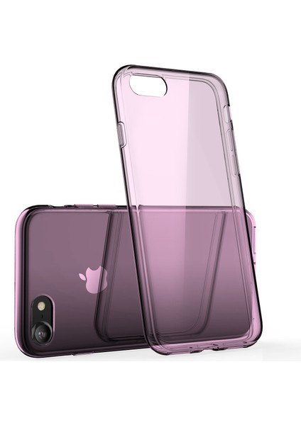 iPhone 7/8 Kılıf Soft Silikon Şeffaf-Pembe Arka Kapak