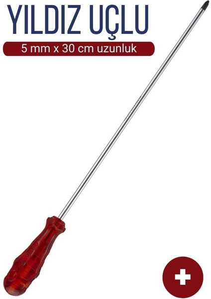 5 mm Uç 30 cm Uzunluk Yıldız Uç Tornavida 718397