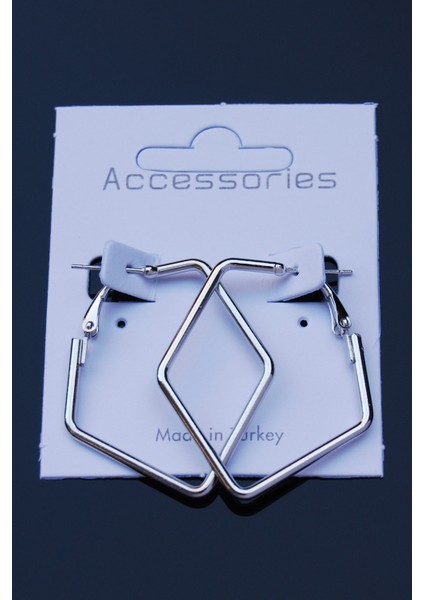 Gümüş Renk Boru Beşgen Klipsli Küpe 2mm Y4CM / G3.5cm fırsatları