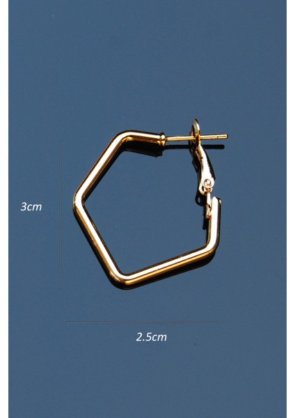 Boru Beşgen Klipsli Küpe 2mm Y3CM / G2.5cm modelleri