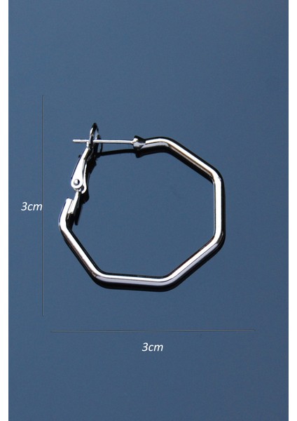 Boru Altıgen Klipsli Küpe 2mm 3×3 modelleri