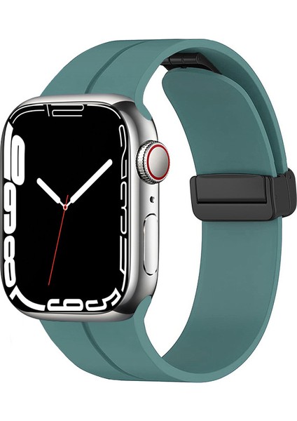 Apple Watch 38MM Uyumlu Silikon Metal Tokalı Lansman Renkler Kordon Kayış