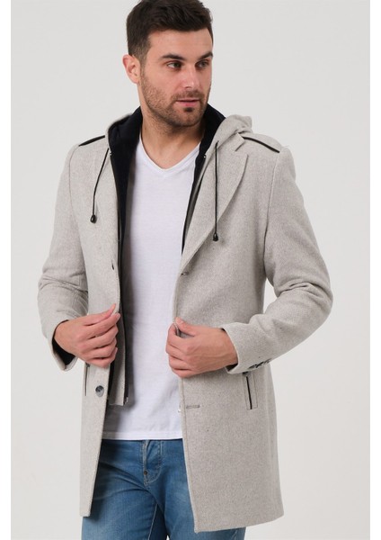 PLT8406 Dewberry Erkek Palto-Desenli Bej modelleri