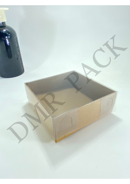9X9X3 cm Kraft Asetat Kapaklı Kutu (100 Adet) Düğün Nişan Kına Mum Hediyelik Kutu modelleri