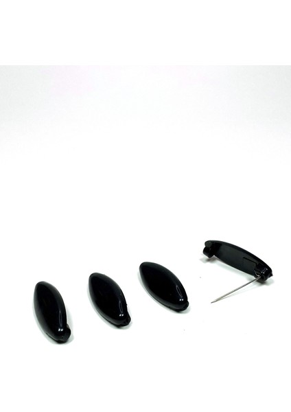 4 Adet Plastik Çengelli Eşarp ve Şal Iğnesi Siyah 4 cm