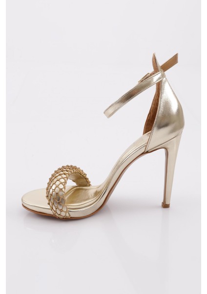 2040 Kadin File Detayli Taş Işli Topuklu Ayakkabi modelleri