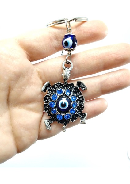 Nazar Boncuğu Kaplumbağa Taşlı Metal Anahtarlık Metal Aksesuar fırsatları