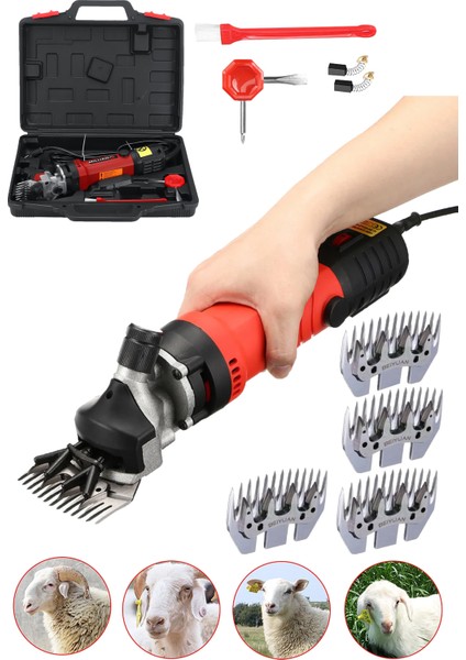 Çelik Şanzuman 9800 Devir Ayarlı Koyun Kırkma Makinesi Sürekli Kesime Uygun + 4 Bıçak + 4 Tarak