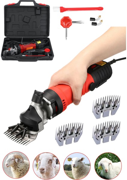 Çelik Şanzuman 9800 Devir Ayarlı Koyun Kırkma Makinesi Sürekli Kesime Uygun + 3 Bıçak + 3 Tarak