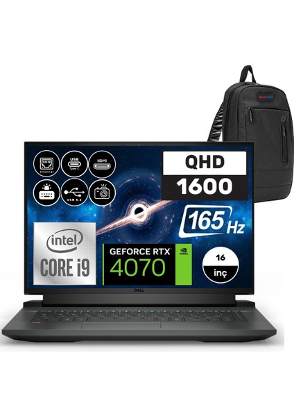 Gaming G16 7630 Intel Core I9 13900HX 32GB Ddr5 2tb SSD RTX4070 8gb Windows 11 Pro 16" Qhd+ 165Hz Taşınabilir Bilgisayar G167630020WP06 + Zetta Çanta
