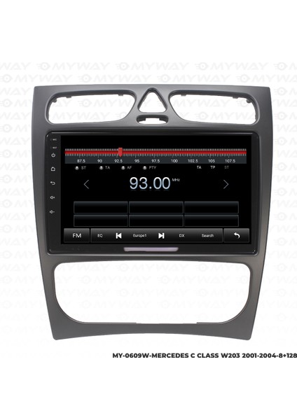 Mercedes C Class C200 (W203-W209) Android 10 Carplay Özellikli Navigasyon Multimedya Ekran 2gb Ram + 32GB HDD