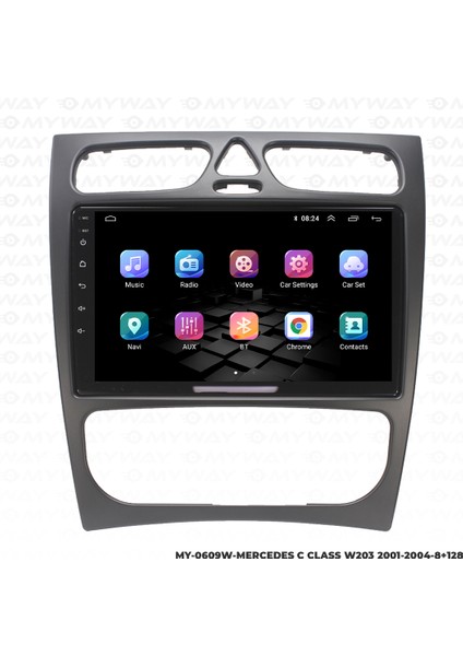 Mercedes C Class C200 (W203-W209) Android 10 Carplay Özellikli Navigasyon Multimedya Ekran 2gb Ram + 32GB HDD