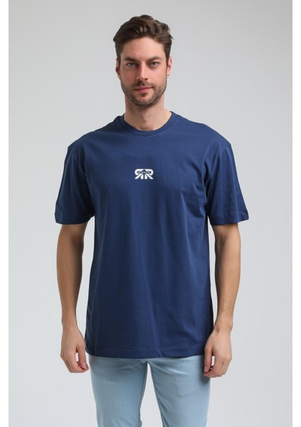 Bisiklet Yaka Indigo Slim Fit Tişört 23SSM20335