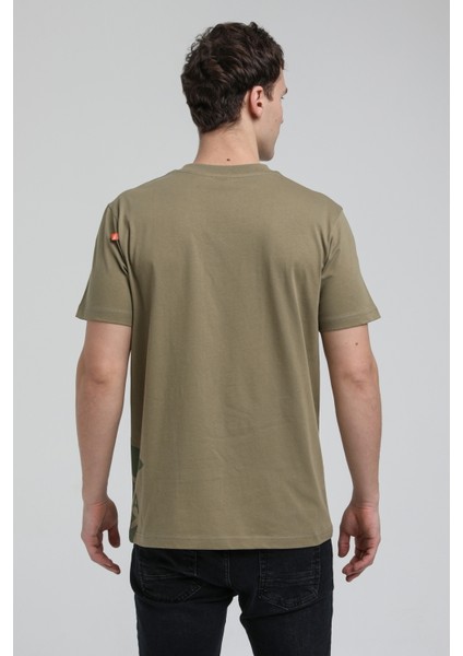 Bisiklet Yaka Açık Haki Slim Fit Tişört 23SSM20324