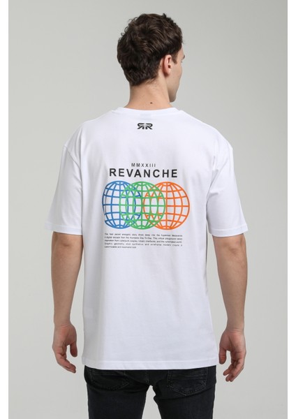 Bisiklet Yaka Beyaz Oversize Tişört 23SSM20332