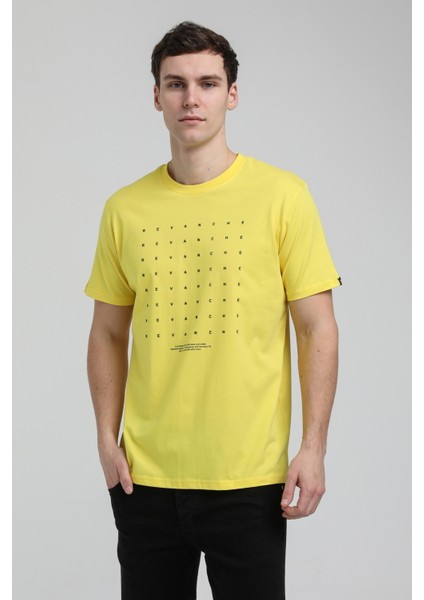 Bisiklet Yaka Sarı Slim Fit Tişört 23SSM20303