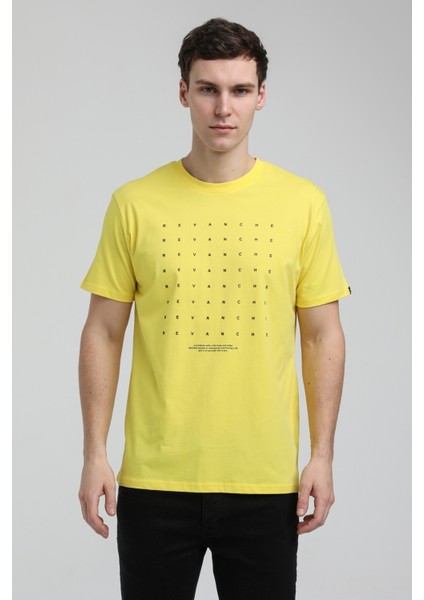 Bisiklet Yaka Sarı Slim Fit Tişört 23SSM20303